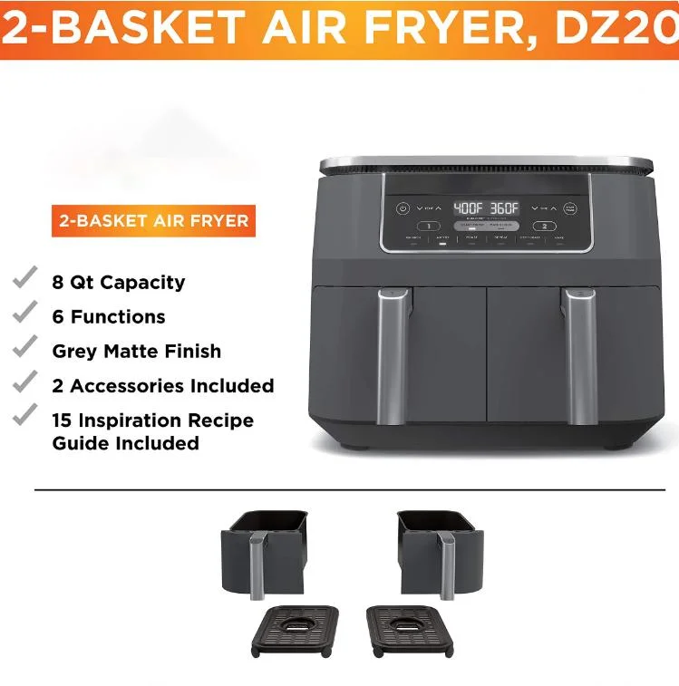 Kitchen Appliance Larger Touch Screen Double Air Fryer Oven Smart Air Fryers