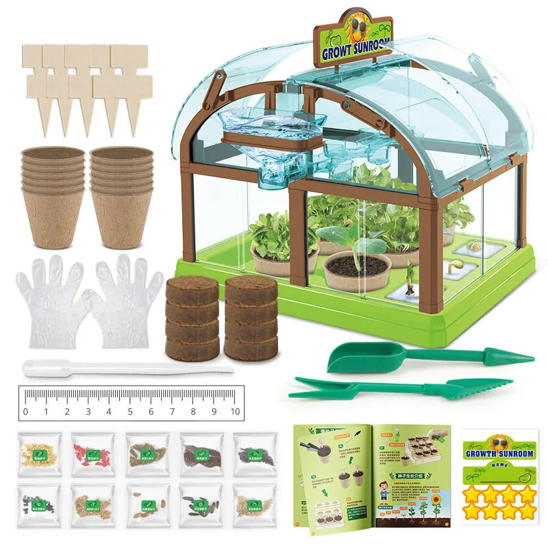 Kid Science Toys Experiment Kit Educational Mini Natural Plants Solar Garden Toy Greenhouses Green Houses Novelty Toys