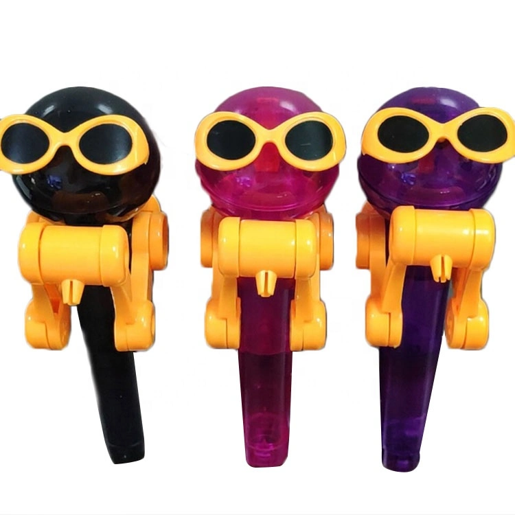 Newest Creative Plastic Lollipop Holder Robot Candy Toys for Promotion