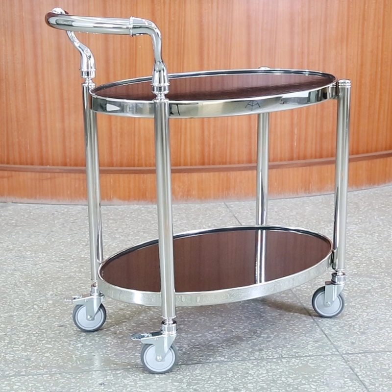 Round Stainless Steel Liquor Service Trolley (FW-131)