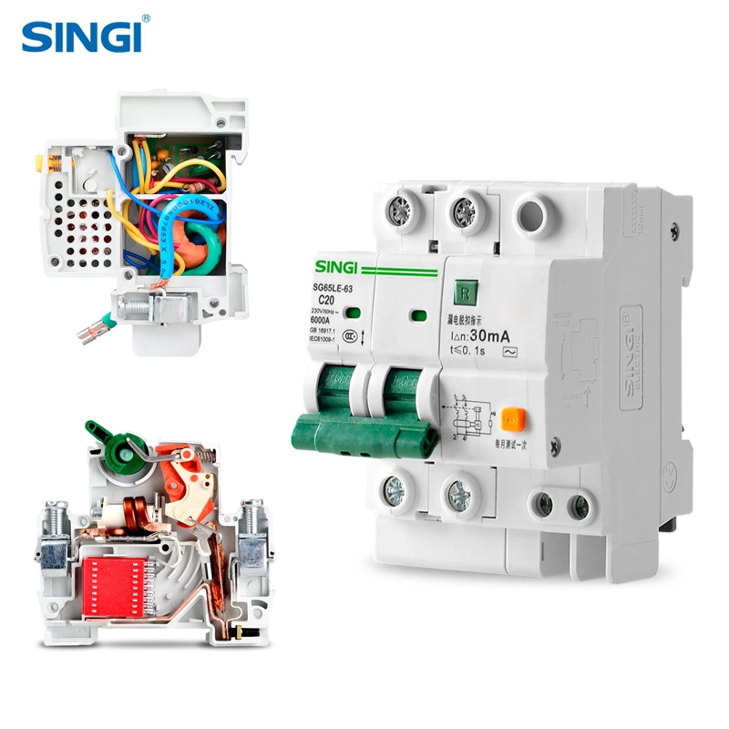 MCB Singi eléctrica Mini Eléctrico Breakers disyuntor miniatura Venta caliente SG65le-63