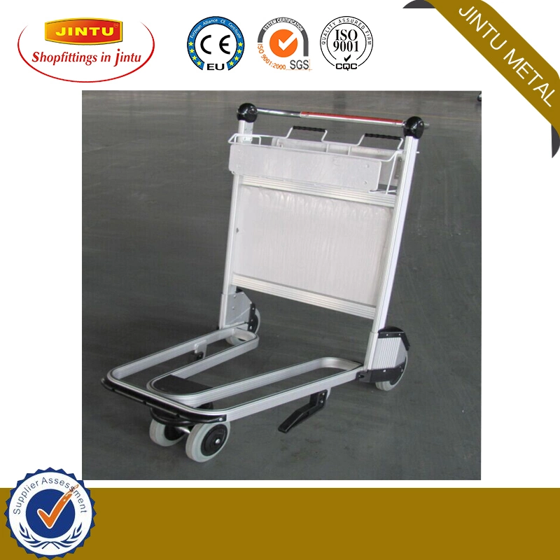 Stainless Steel Airport Luggage Trolley Car with Auto Brake