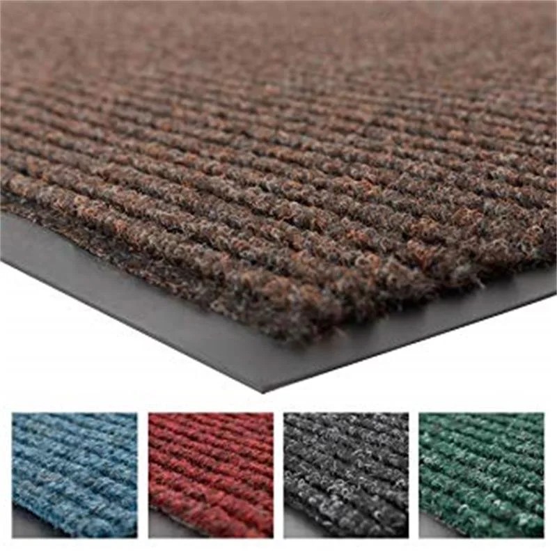 Entrance Anti Slip Double Ribbed Door Mat with PVC Backing Dust Control Welcome Mat