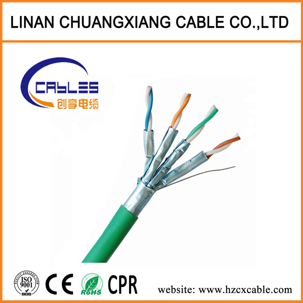 SFTP CAT6A 23AWG Copper Wire Pass Fluke Test High Quality Network LAN Cable