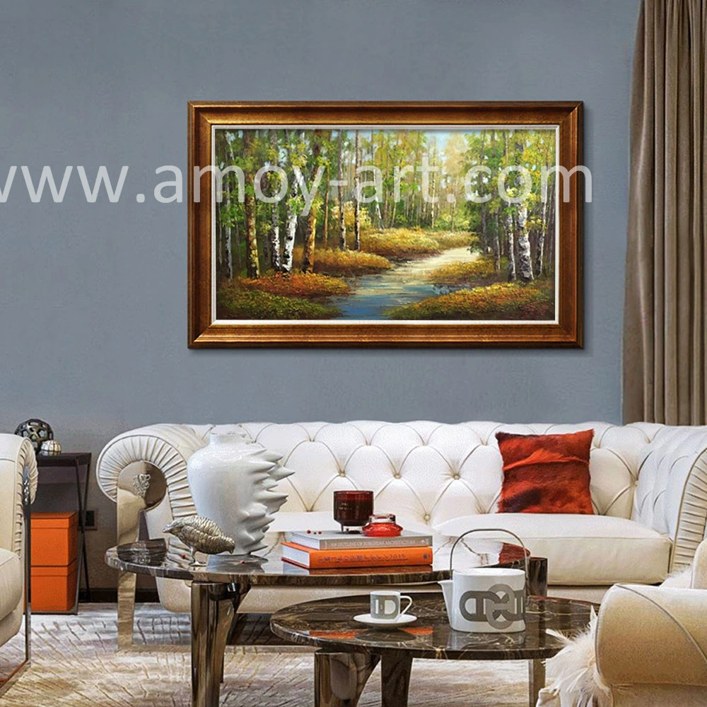 Birch Tree Oil Paintings on Canvas for Home Decor