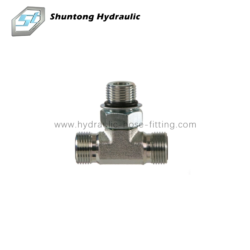 Hydraulic Hose Adaptors Hydraulic Hose Fittings Jic Male 74&deg; Cone Bulkhead Branch Tee Made in China