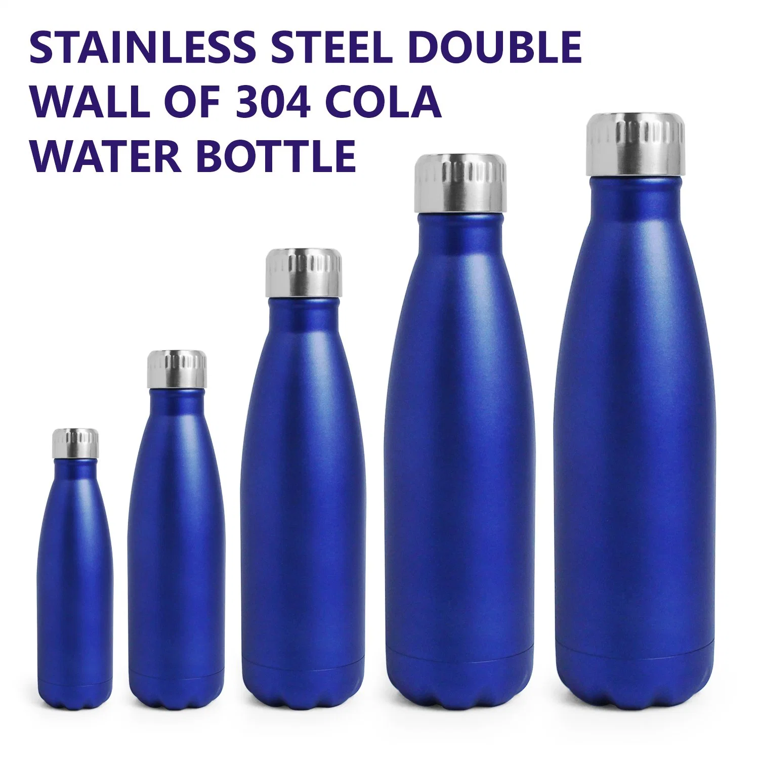 Adaptado de la fábrica de vacío de doble pared de forma de cola con aislamiento de la botella de agua de beber del vaso de acero inoxidable de matraz Sport