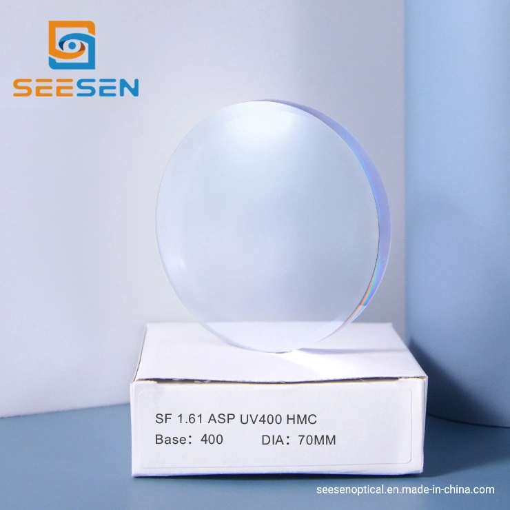 Semi-Finished High Index 1.61 Asp UV400 Hmc Optical Eyeglasses Lenses