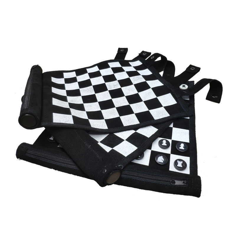 Jeu d'échecs personnalisé portable Voyage Chessboard Mat avec emballage Boîte