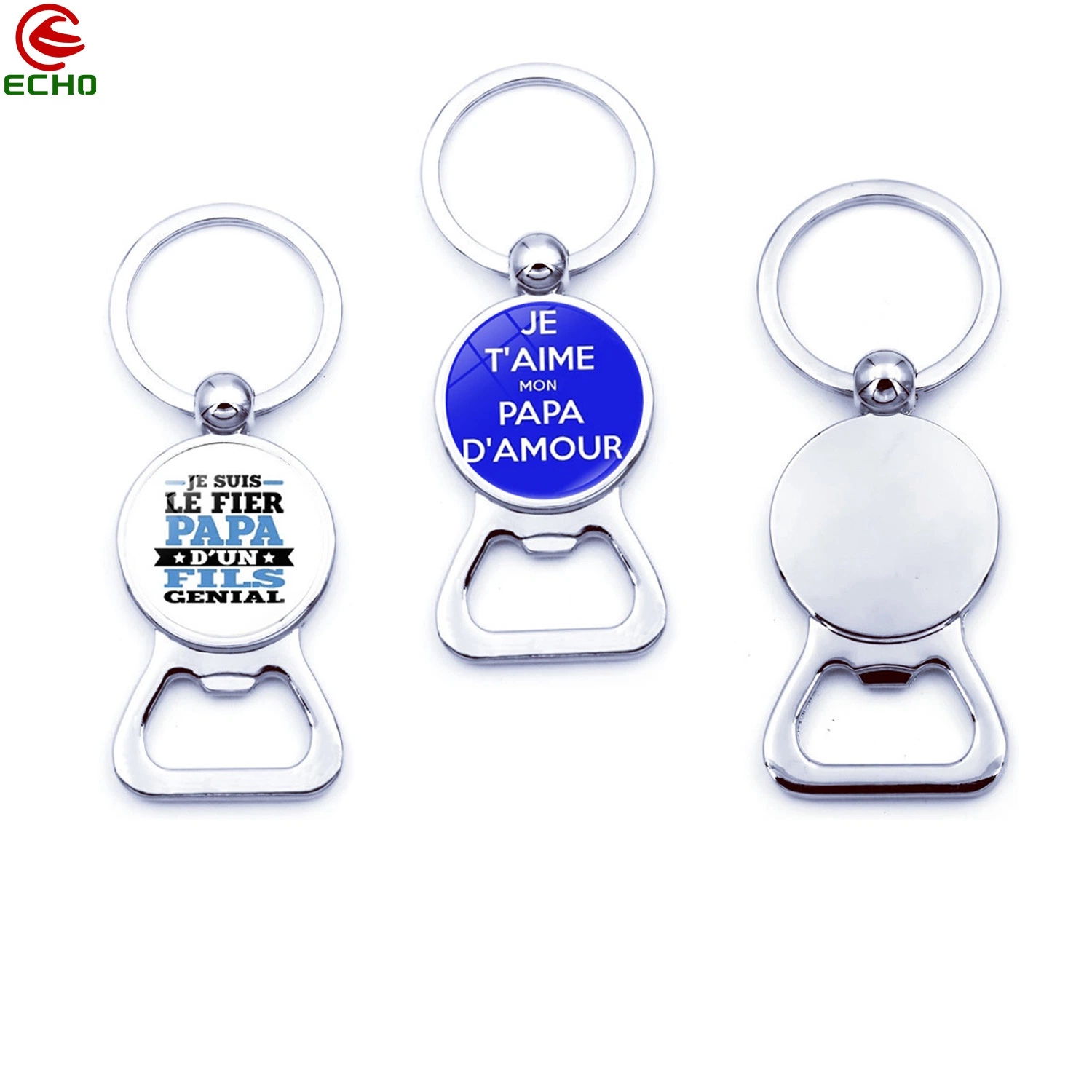 Blank Sublimation Custom Logo Metal Key Ring Laser Your Logo Printing Hotel Tag Light Small LED Iron Bottle Opener Key Chain