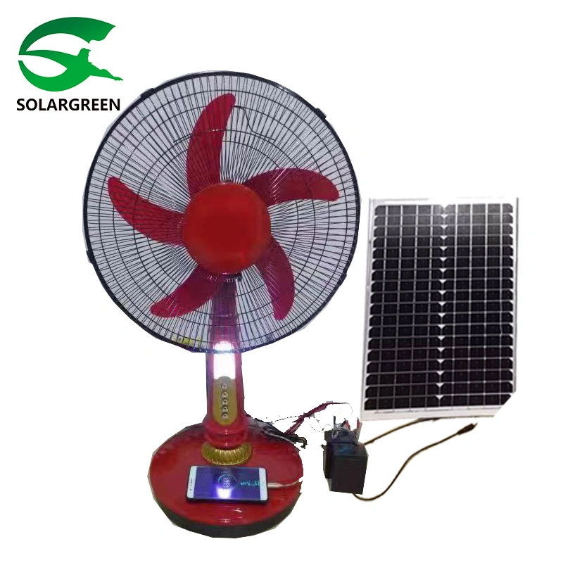 Factory Electric Rechargeable Power Table Fan 12/16inch Portable Solar Energy Fan