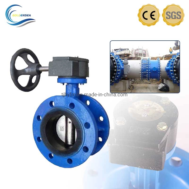 Great Quality API6d Cast Iron U Flange Butterfly Valve with Gearbox for Water Gas Oil and Other Media