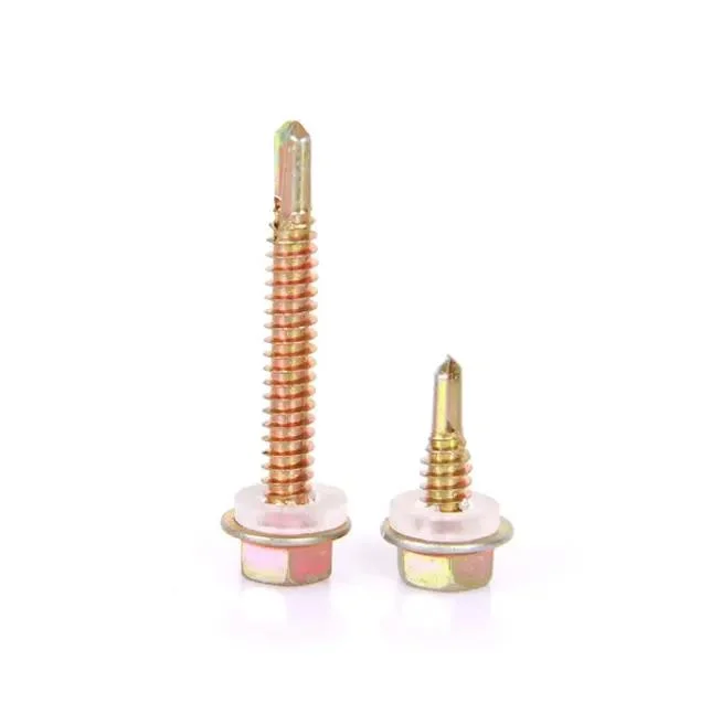 Hot Sale PVC Washer Yellow Zinc Hex Head Self Drilling Wood Screws