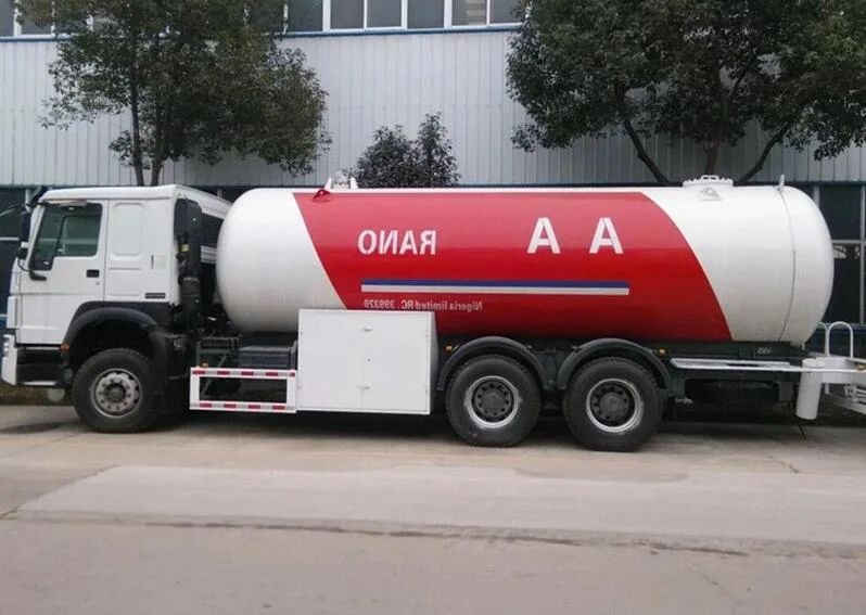 HOWO 290HP 20000L 10mt Propane Gas Tanker Truck 10tons LPG Bobtail with Sun Shelter