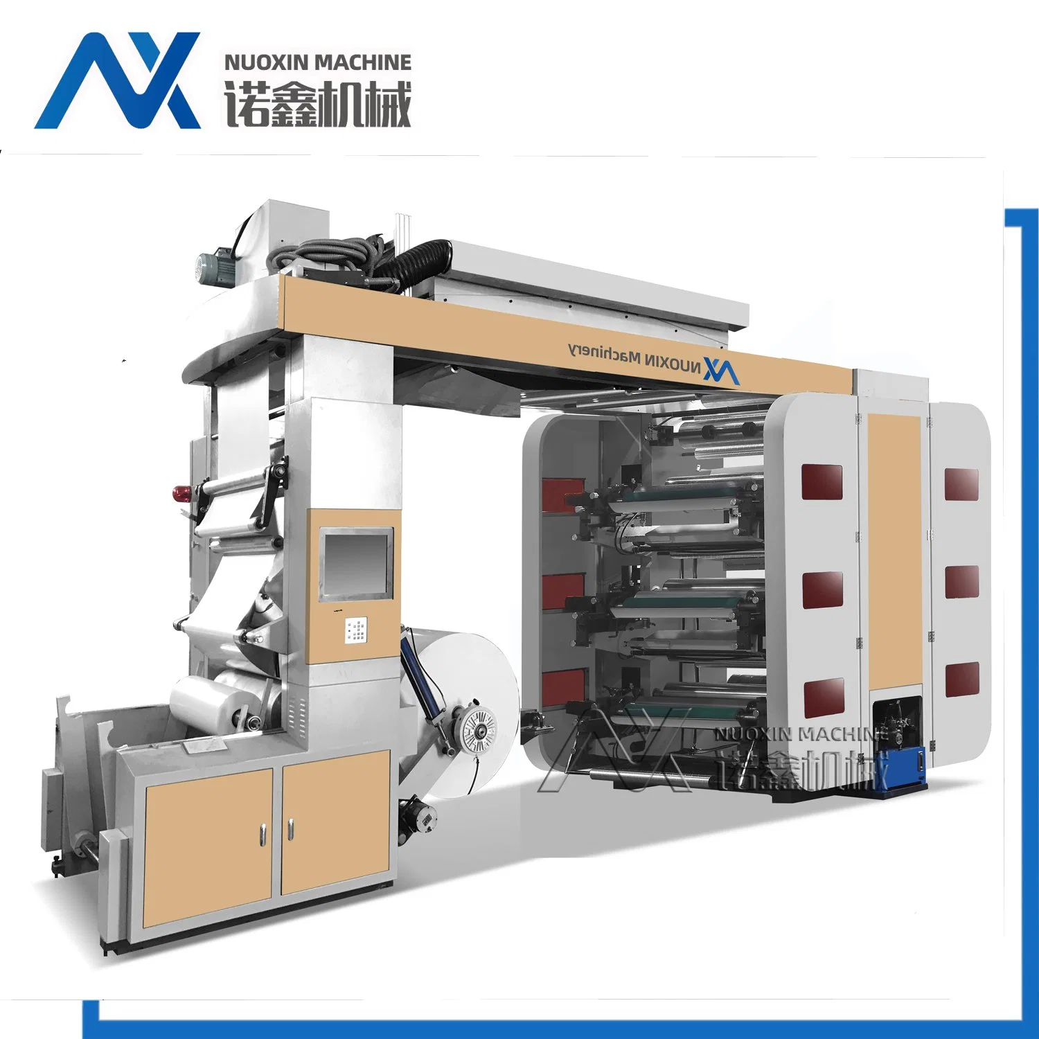 6 Colors Plastic Film/PE/HDPE/LDPE/Pet/PVC/Shrink Film Flexographic Printing Machinery (NuoXin)