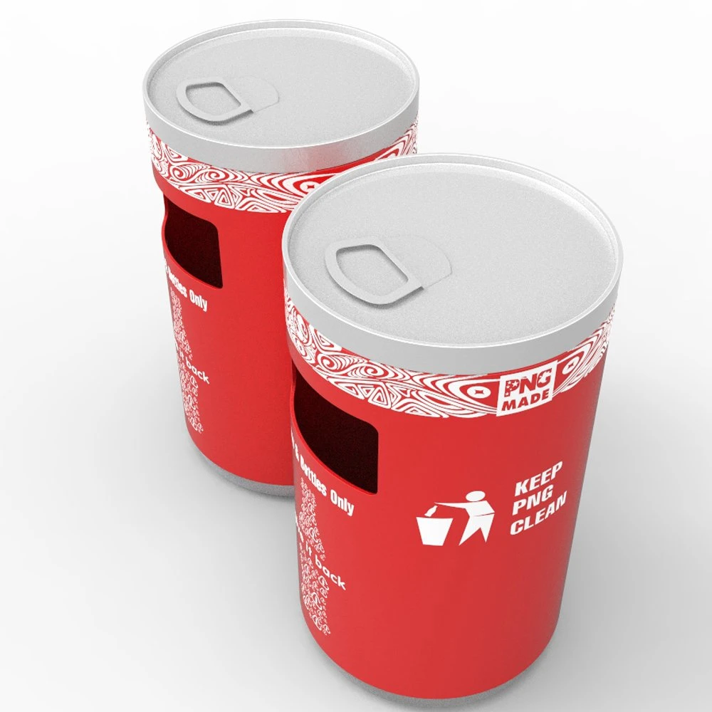 Double Bins Design Metal Waste Bin with Logo