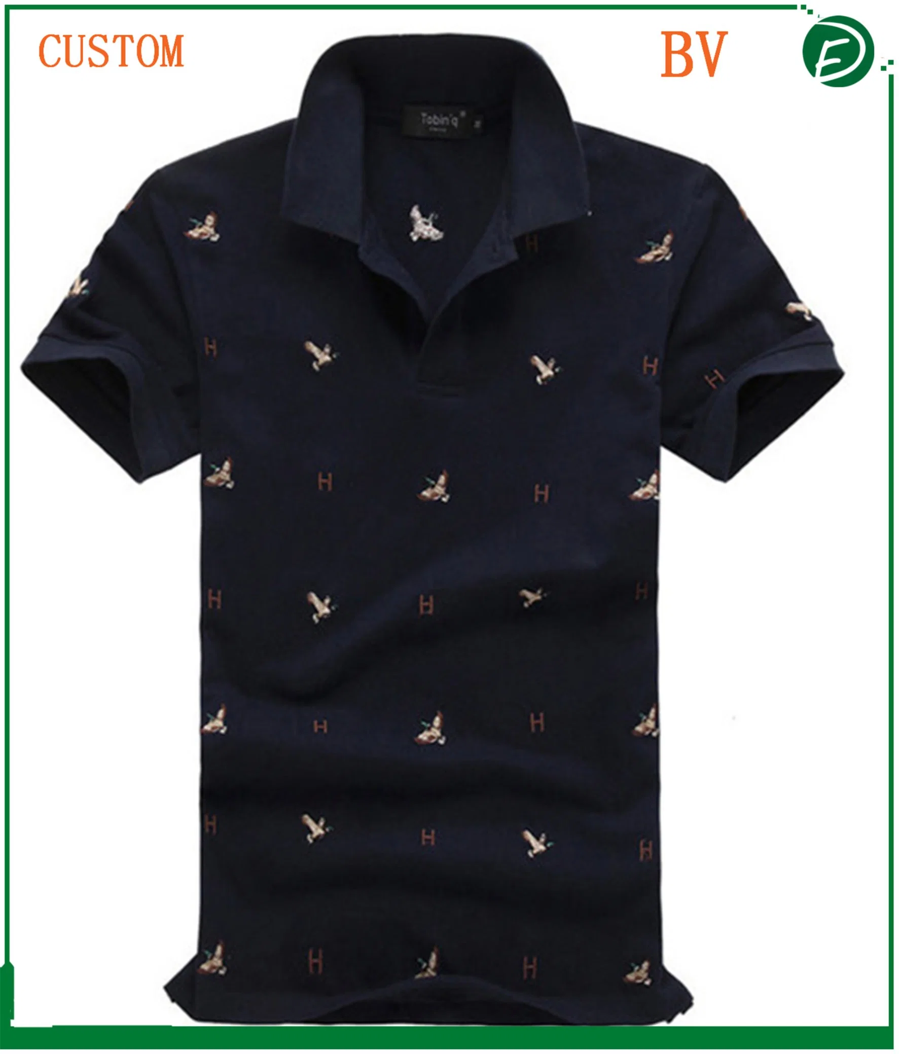 100%Cotton Pique Material Full Silk Printing Short Sleeve Polo Shirts with Cheap Price