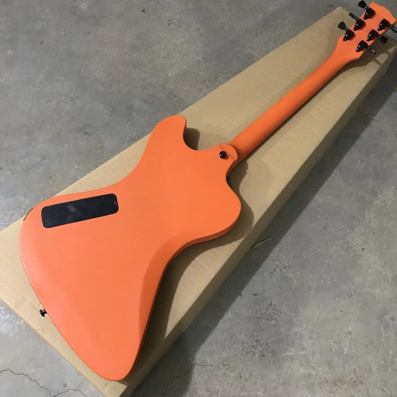 Corps de forme irrégulière personnalisé es guitare électrique en couleur orange