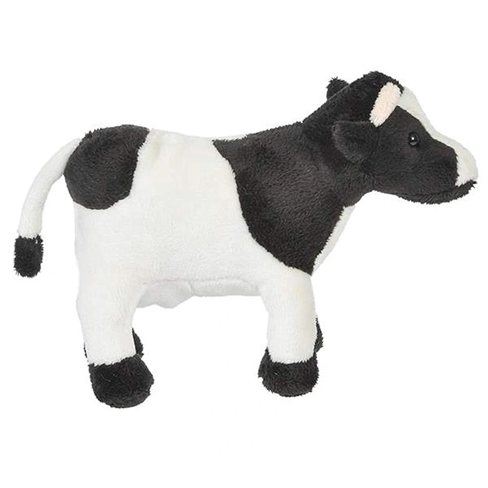 Black Cow Standing Plush Stuffed White & Black