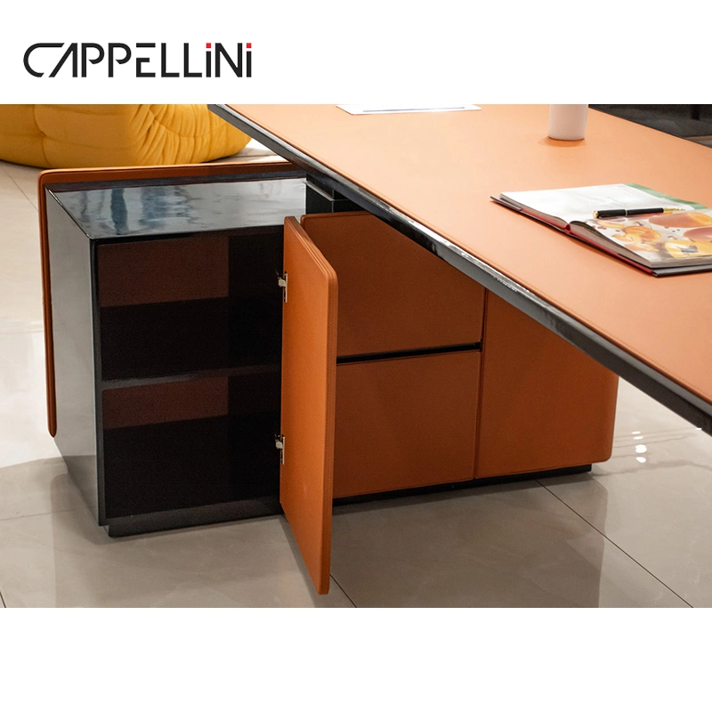 Italian Modern Design Wooden Office Table and Chair Set Boss Executive Computer Desk Home Office Furniture Luxury Office Table