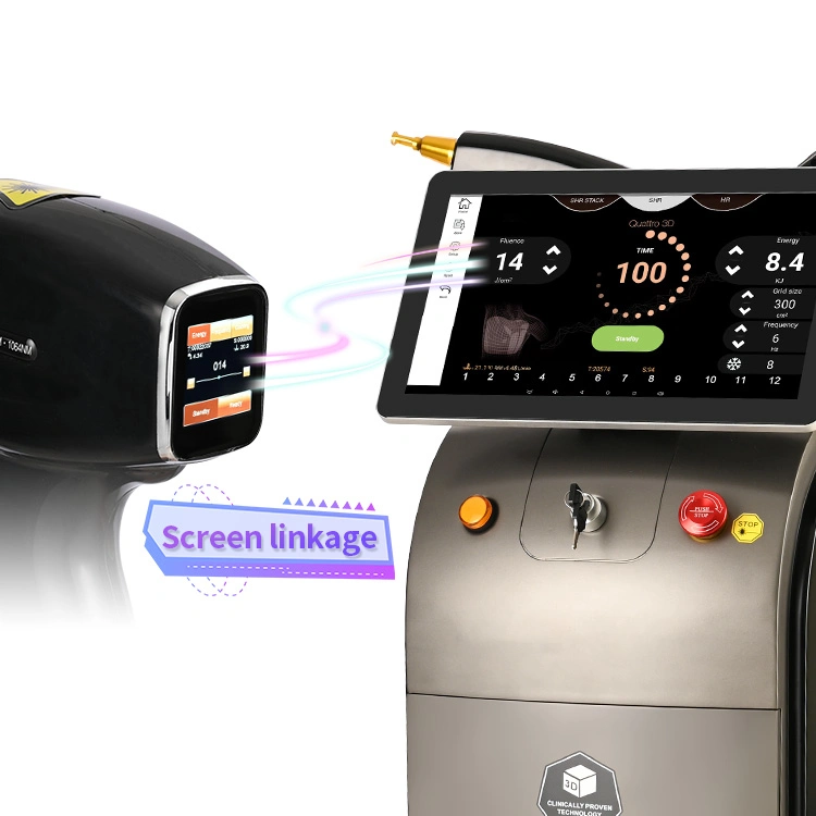 3 Wavelengths 1064nm 532nm and 1320nm Diode ND YAG Laser Hair Removal Machine for Whole Body Hair Removal and Tattoo Removal
