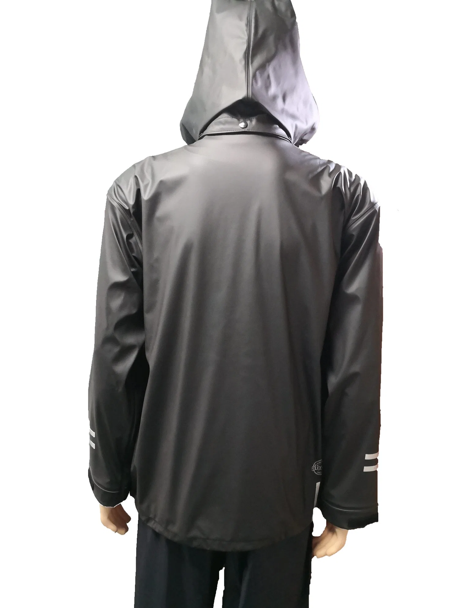 Chaqueta de poliuretano negra reflectante impermeable ropa impermeable personalizada