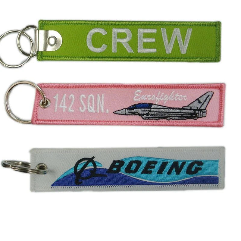 Custom Your Logo Flight Embroidered Key Chain Personalized Text Embroidery Motorcycle Car Biker Airplane