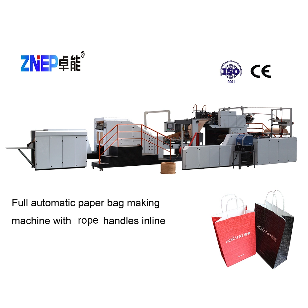 Kraft Paper Bag Machine with Rope Handles Inline Production Price