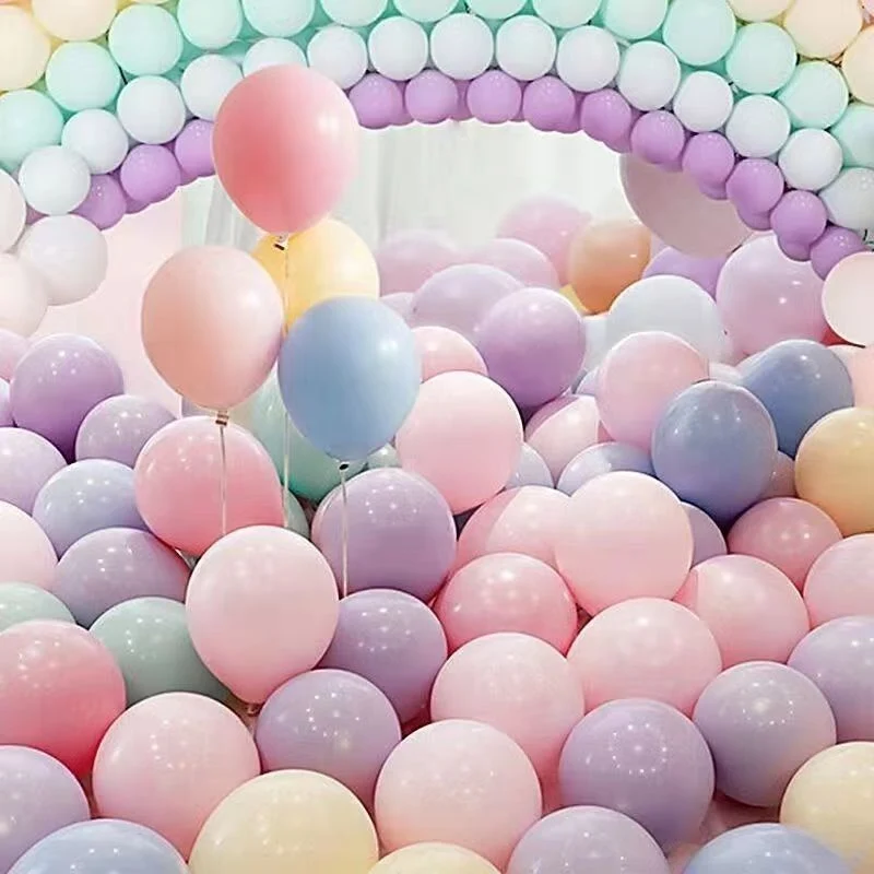 Macaron Ballons Party, Décoration de fête d'anniversaire et de mariage, Ballons sans feuilles de couleur.