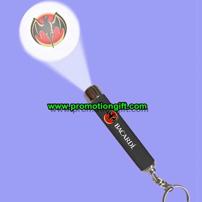 LED Logo Keychain Projection Flashlight