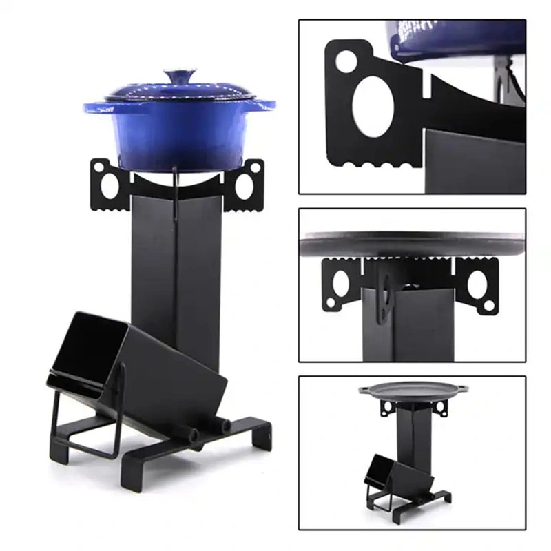 Easy to Assemble Rocket Stove Steel Wood Burning Stove for Outdoor Camping Picnic
