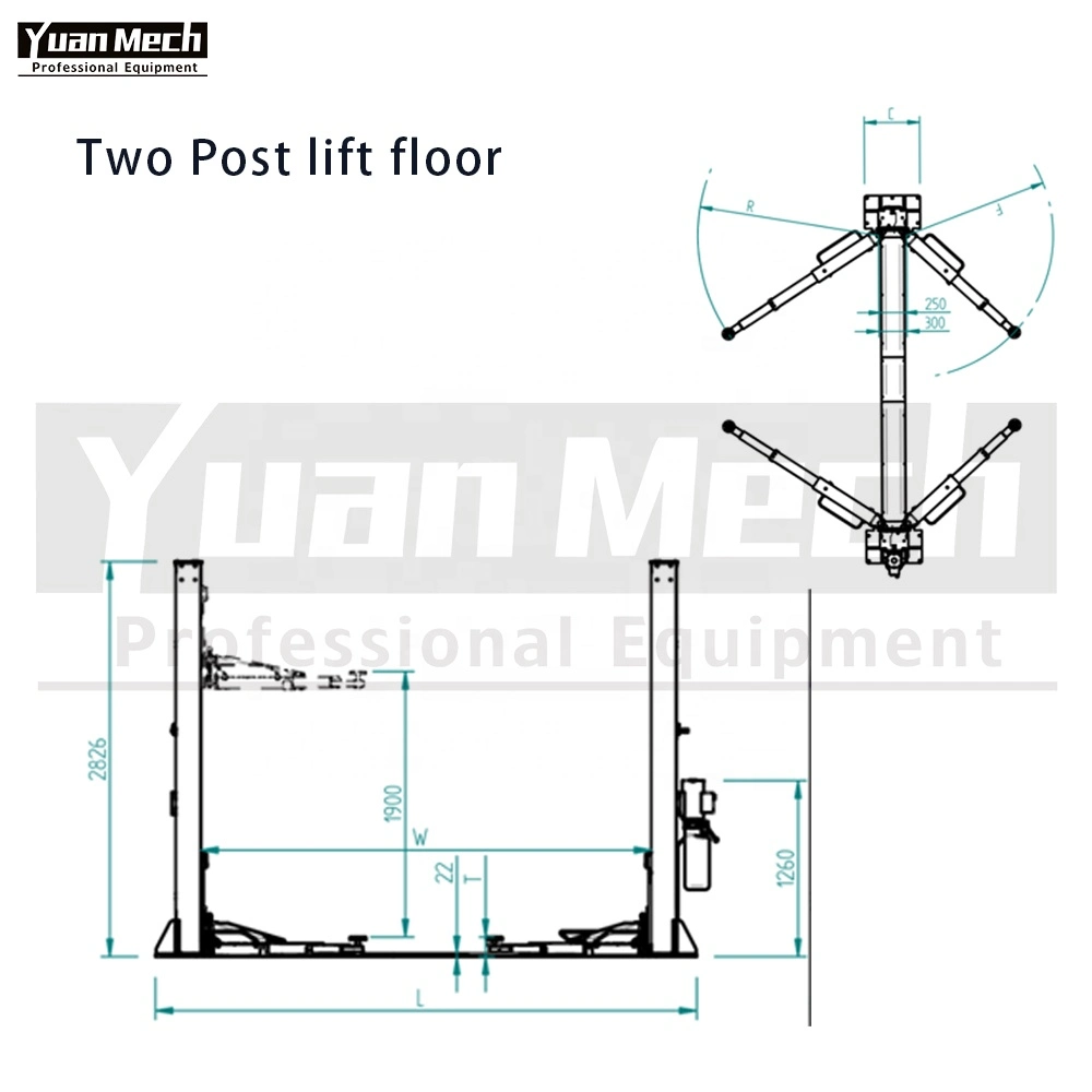 Auto Parking Hydraulic 2 Post Car Lift for Garage