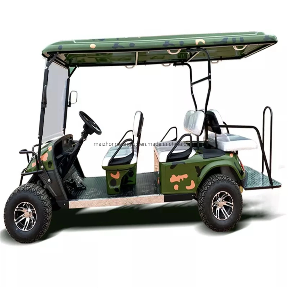 6-Seater Electric Hunting Golf Cart Beach Buggy with Rear Seats