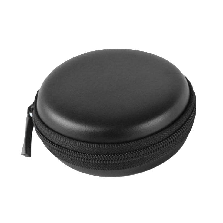 Wholesale Dongguan Factory Portable Protection Small Round Hard EVA Earphone Case with Mesh Pocket