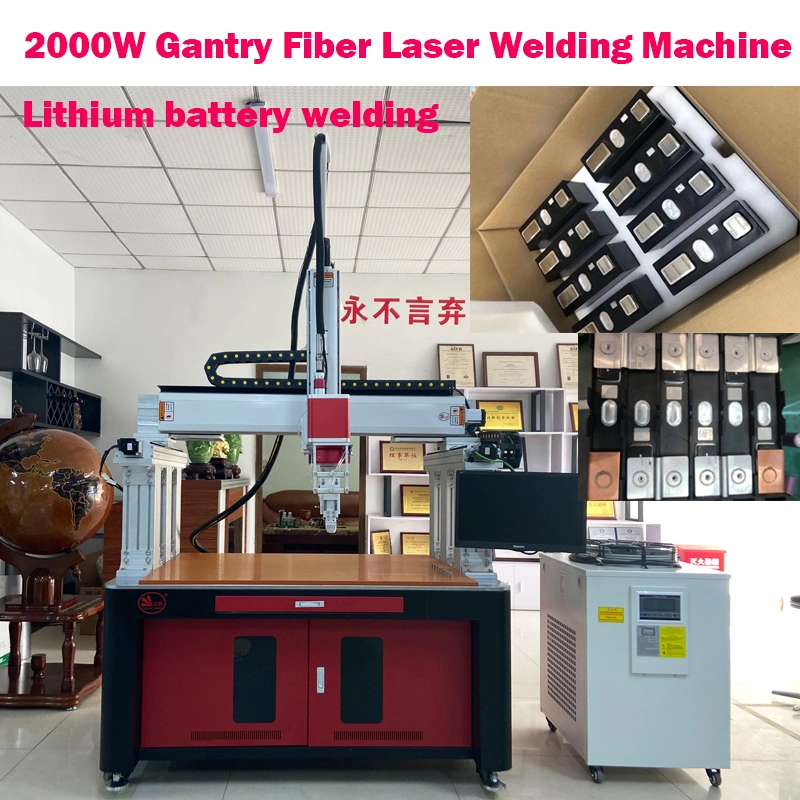 Gantry Fiber Laser Welding Machine for Prismatic Lithium Battery Pack Aluminum Nickel Busbar Automatic Laser Spot Welder