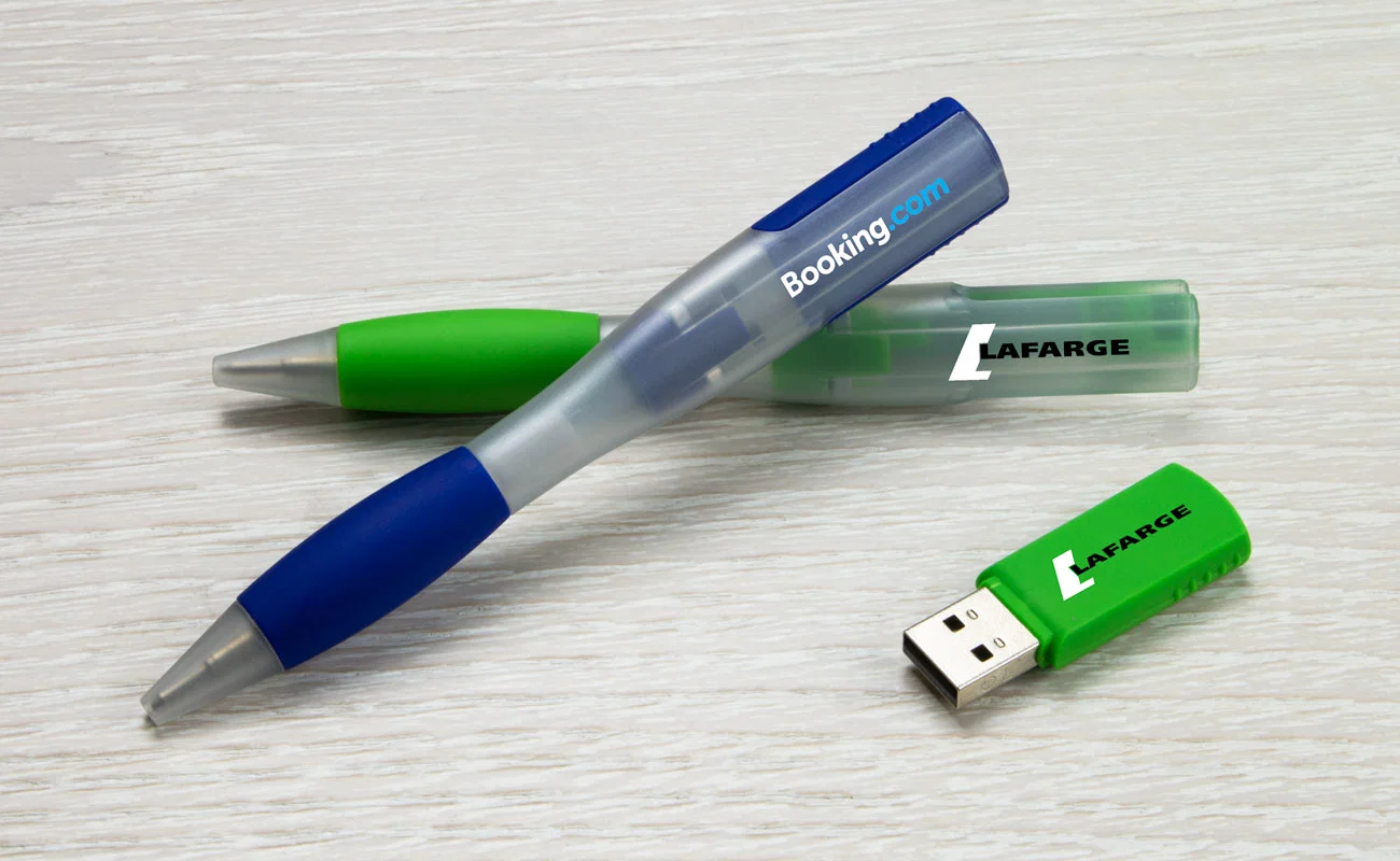 Exhibition Marketing Advertising Giveaway Gifts Promotional Ball Point Pen Memorias USB Flash Thumb Drive 16GB