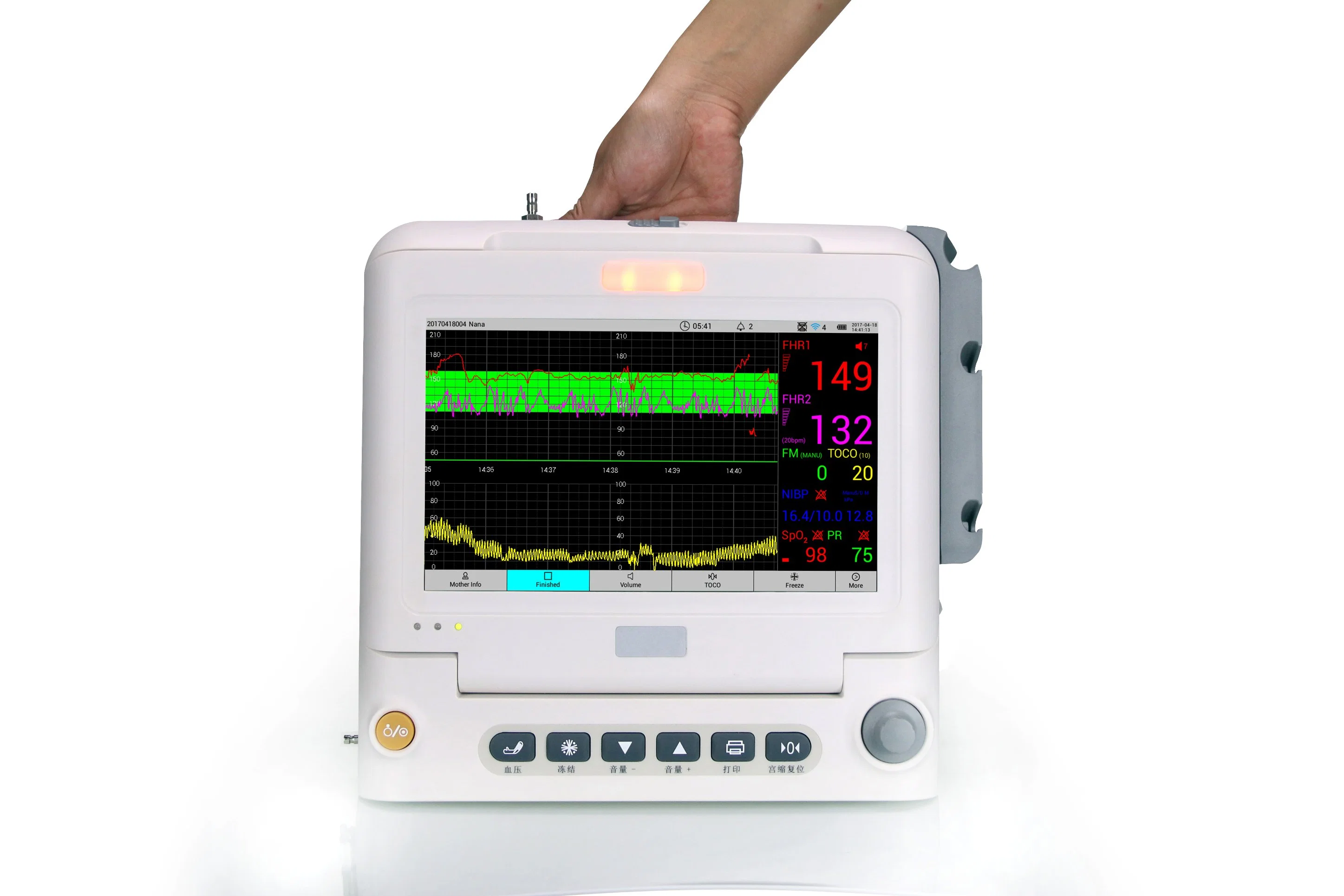 Máquina de la CTG Toco materna la frecuencia cardíaca del Monitor Fetal.