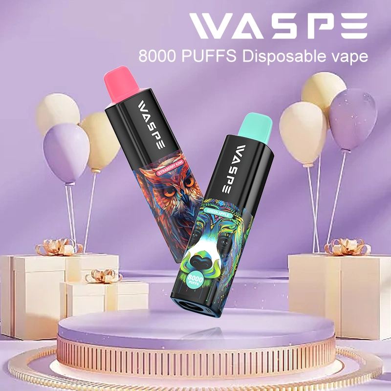 Waspe Maxi 8000puffs Nicotine Disposable/Chargeable Vape Pen 16ml E-Liquid Wholesale/Supplier