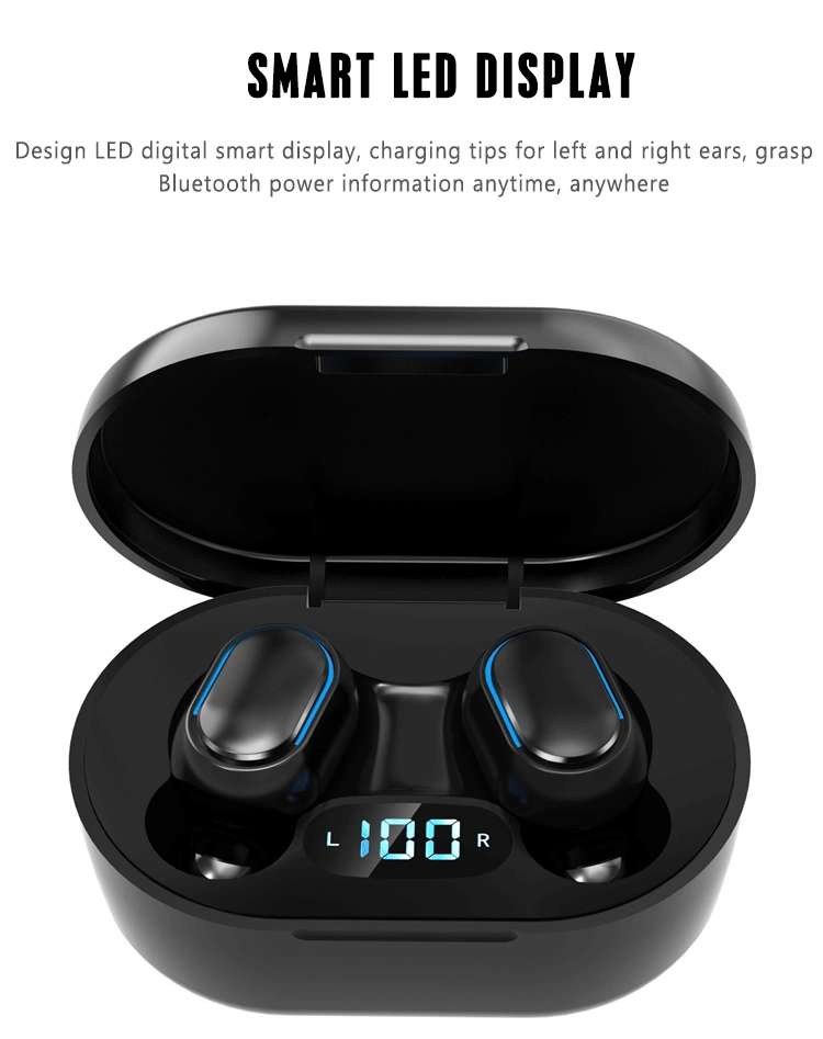 Beste TWS Wireless Earbuds Kopfhörer TWS mit Mikrofon-LED Tws E7s-Ohrhörer-Headset Anzeigen