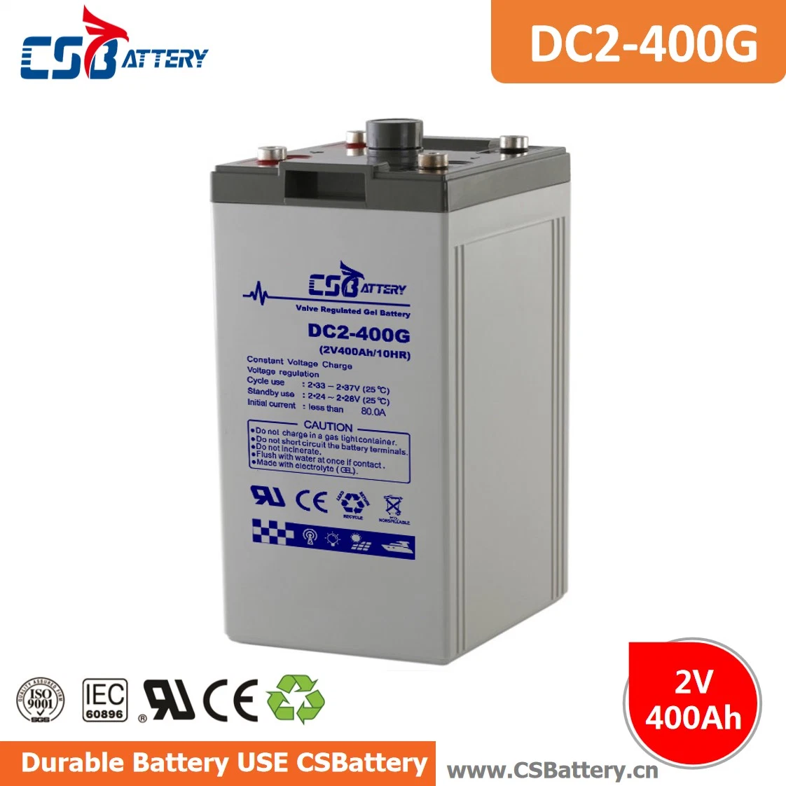 Csbattery 2V 500 Ah/800Ah/1000ah Mf Ciclo profundo Bateria de gel para Telecom/Home-Power-System/Solar-System/Solar-Bts/Csj