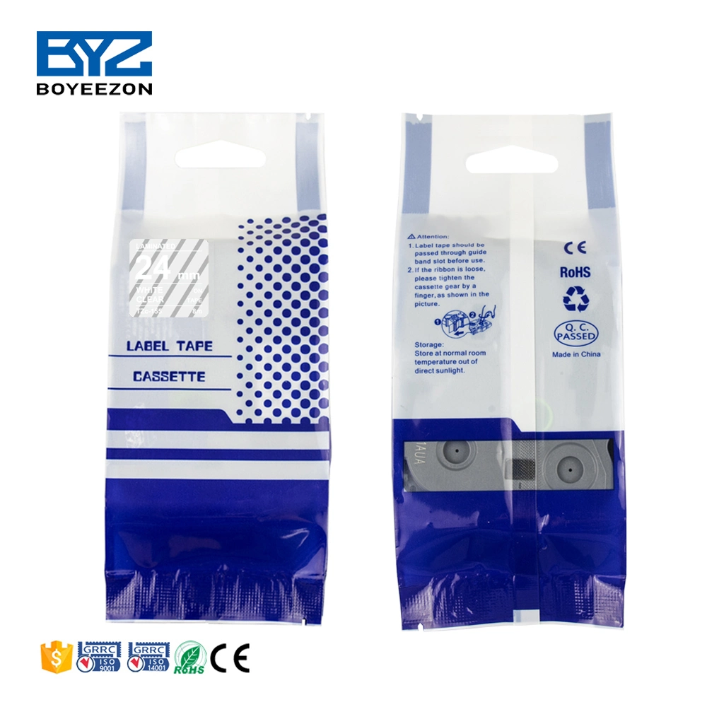 Tze-155 24mm White on Clear Laminated Printer Ribbon