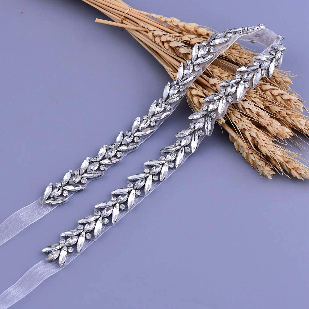 Hwb325 Ribbon Belt Full Diamond Chain Bridal Water Diamond Waist Cover Wedding Accessories