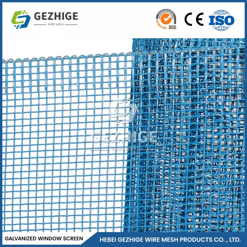 Gezhige Tough Window Screens Manufacturers Stainless Steel Metal Window Screen China Good Fire Performance Zinc-Coated Screen Mesh