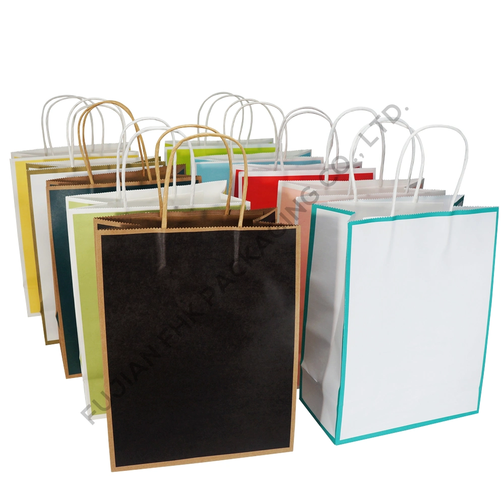 Wholesale High Quality Kraft Paper Bag with Handle for Party Colorful Paper Bags