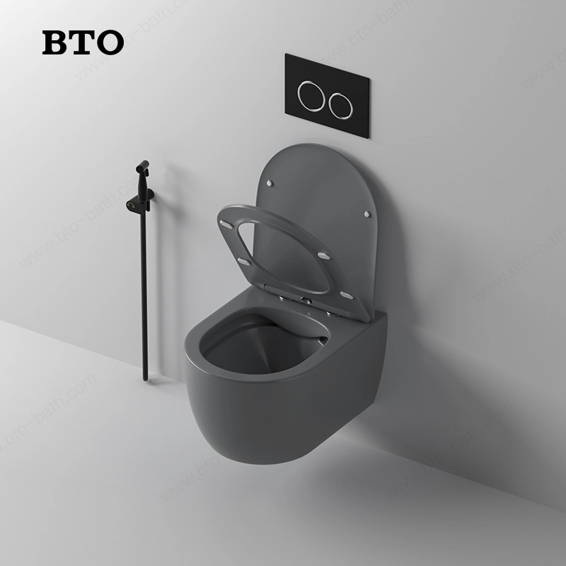 Ceramic One-Piece Toilet Square Shape Rimless Sanitary Ware Bathroom Wc