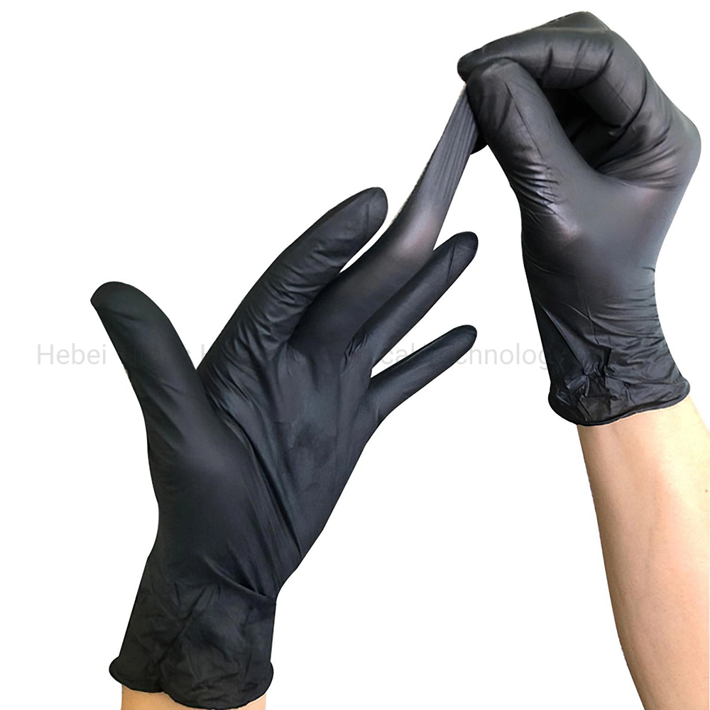 Black Non Latex Nitrile Glove 100 PCS/Box Powder Free Disposable Black Nitrile Gloves for Industrial