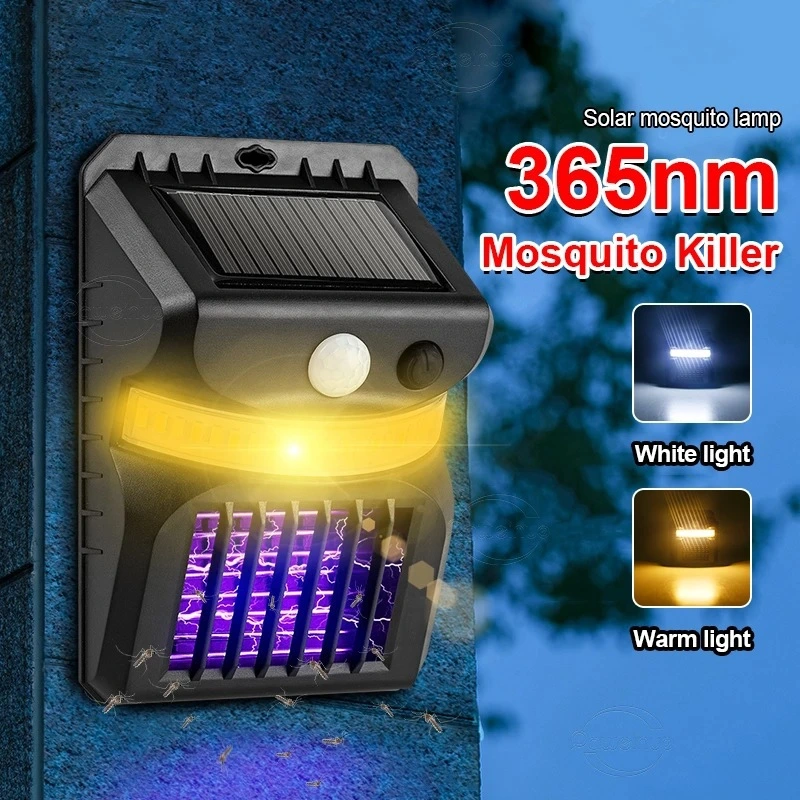 Luz de pared LED impermeable sensor solar mosquito Killer para exteriores Jardín
