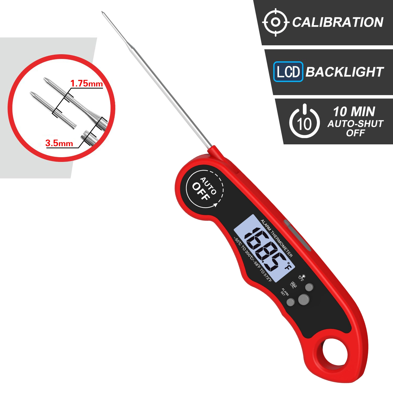 Haushalt faltbar Digital Cook Food Thermometer Küche BBQ Grill Backofen Fleischthermometer