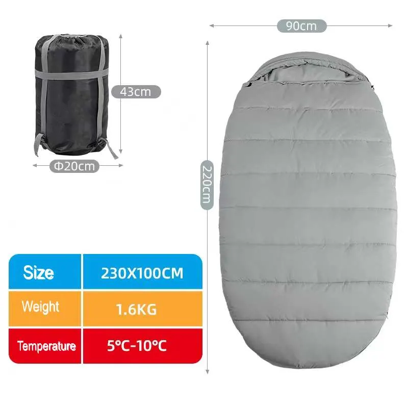 Jaramago Camping Saco de dormir de algodón para los adultos Egg-Shape Espacio grande 4 Temporada bolsos para el campamento