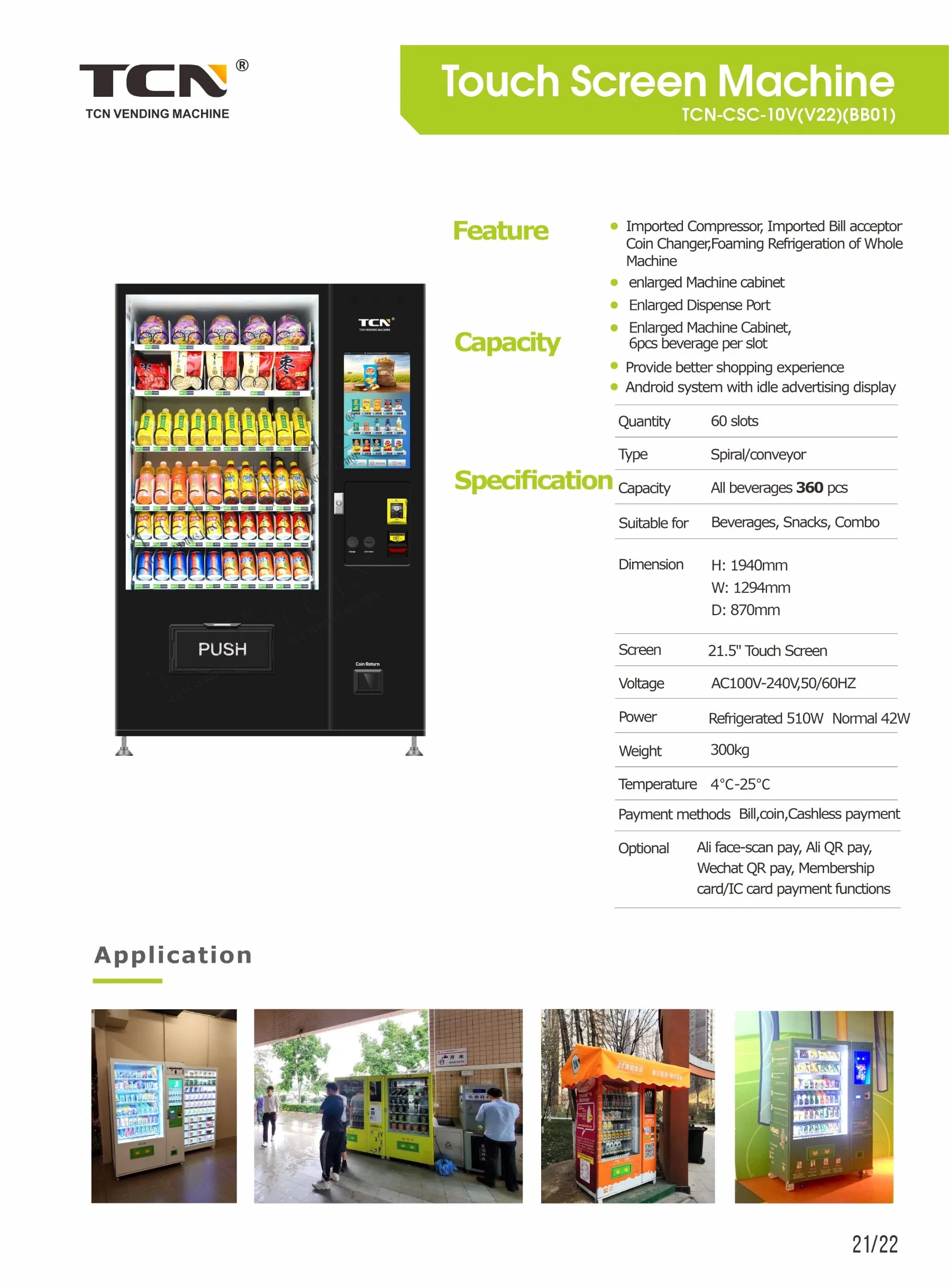 TCN Black Electronics Vending Machine Snack Distributor Vending Machine